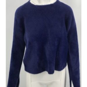 Twinset blue nylon & rayon fuzzy sweater size XS